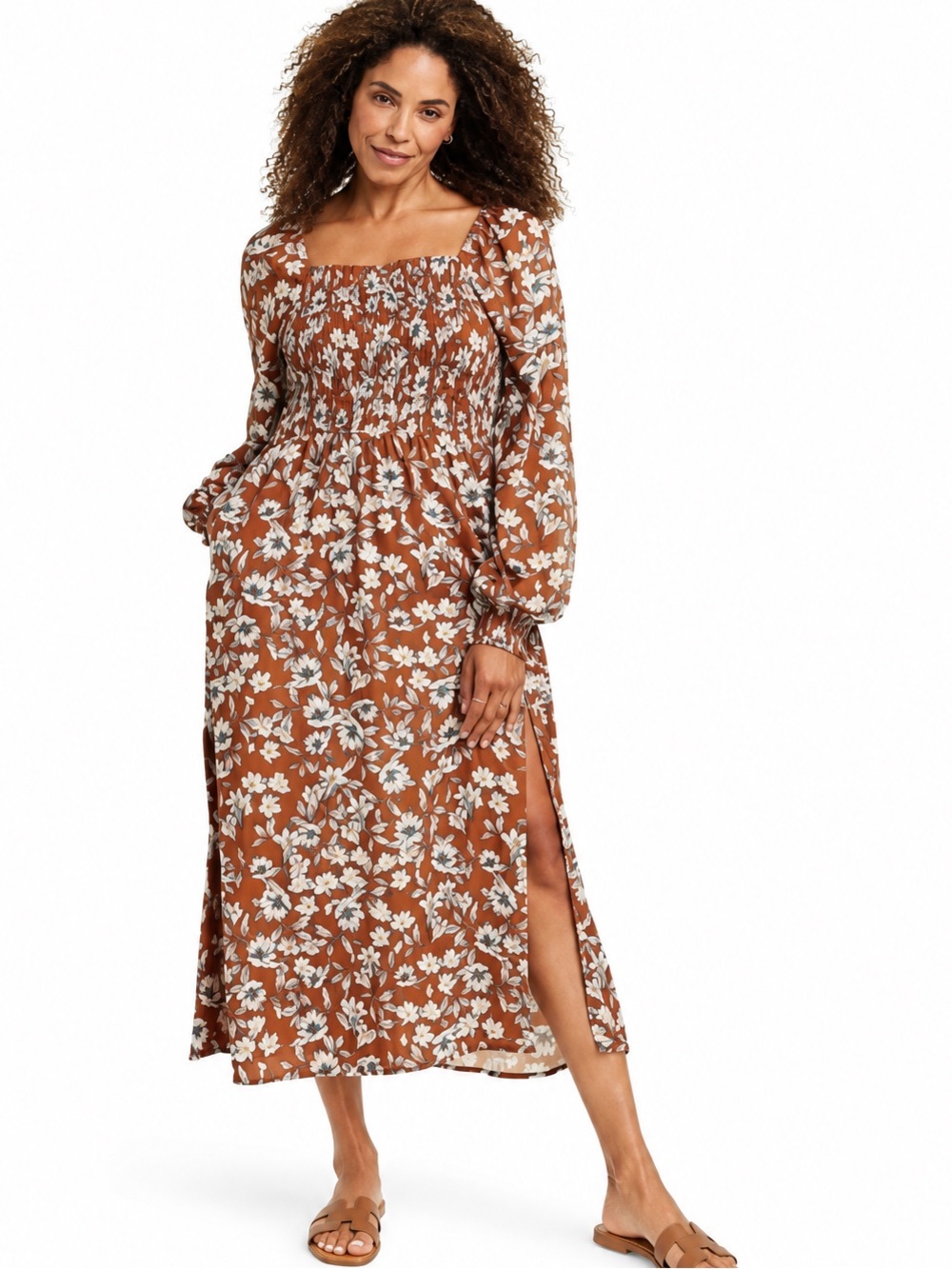 La Ligne x Target Floral Smocked Bodice Midi Dress XL
